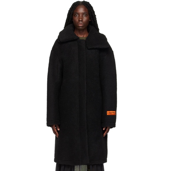 Heron Preston Oversized Long Sherpa Trench Coat - Picture 1 of 7